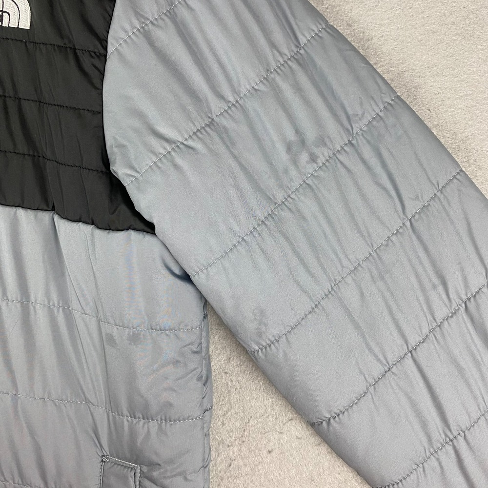 The North Face boys jacket M 10 12 Puffer Sherpa Boy Quilted gray black pockets - Picture 5 of 13